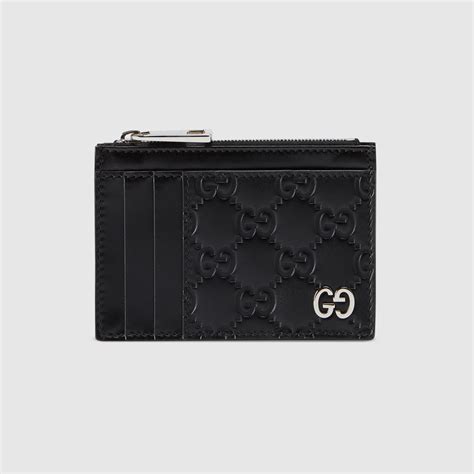 gucci signature card case black|Gucci signature card case.